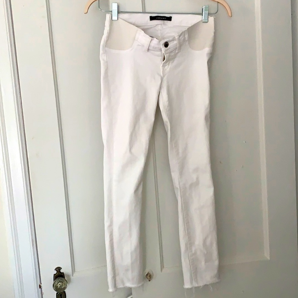 J Brand White “Blanc” Maternity jeans size 24